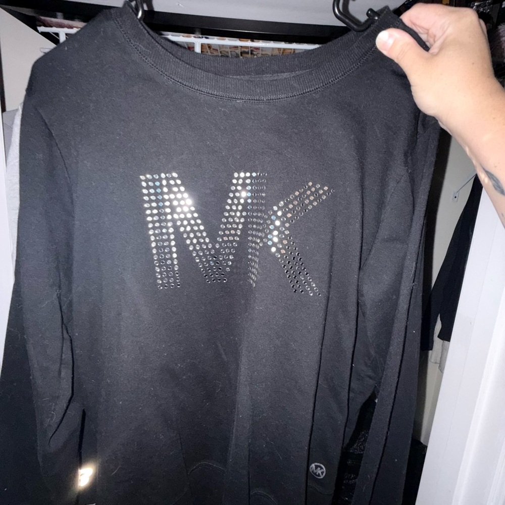 Michael Kors Black Sweater with Metallic Details